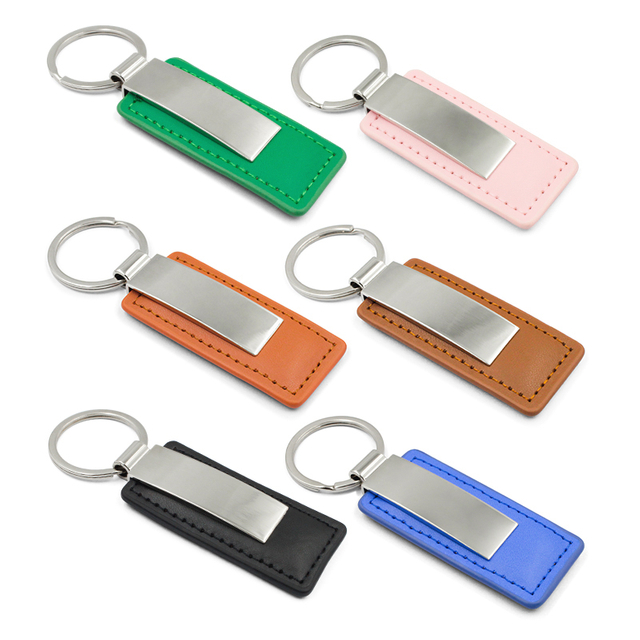 Promotional Custom Car Logo Metal PU Leather Keychain