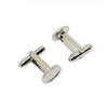 Silver Round Shaped Blank Metal Cufflinks