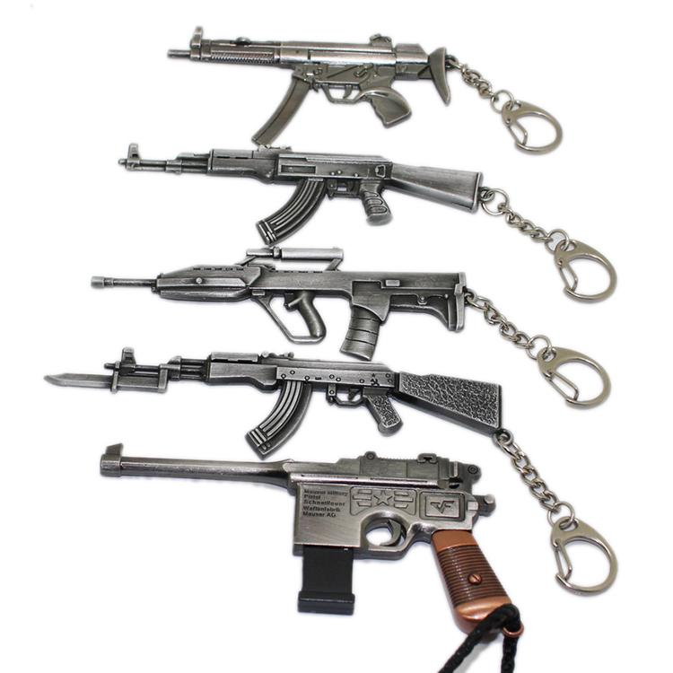 Weapon Mini Gun Model Metal Keychain