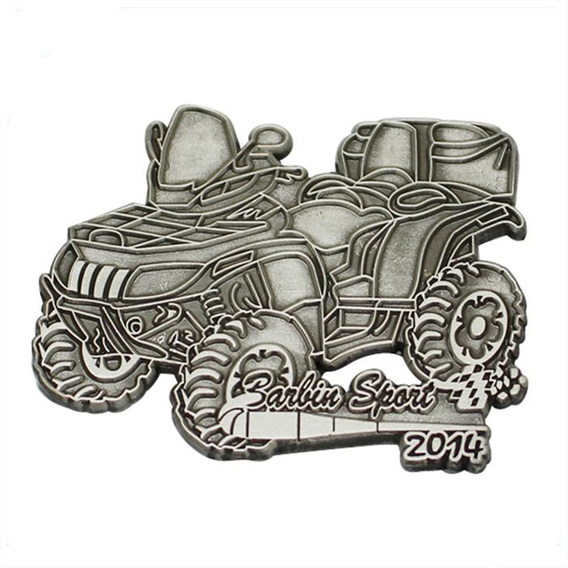 Copper Silver 2D Metal Car Lapel Pin