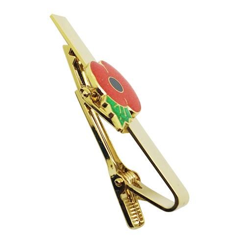 Classy Gold Metal Poppy Tie Clip