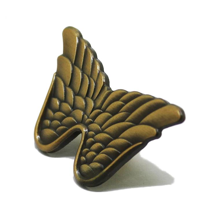 Antique Gold 3D Wing Lapel Pin