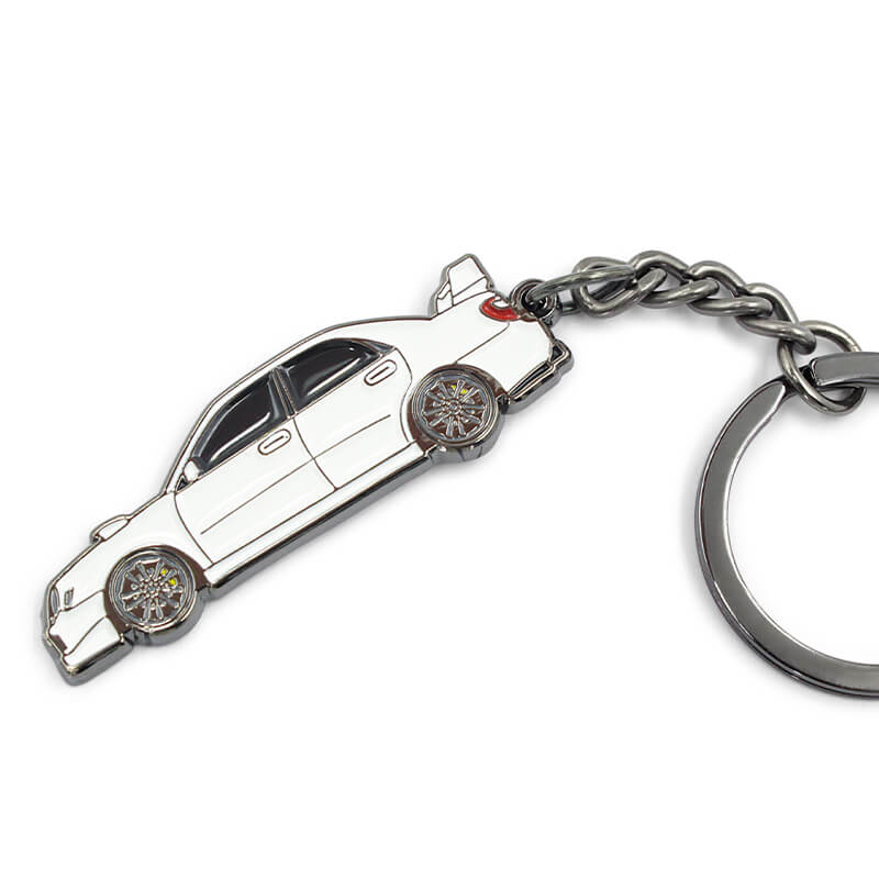 custom enamel car keychain showing precise enamel finish and durable metal body for OEM customization