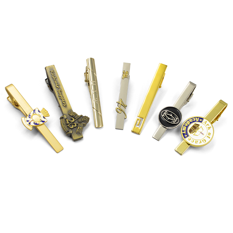 Personalized Tie Clip – Custom Engraved Monogram Gold Metal Tie Bar