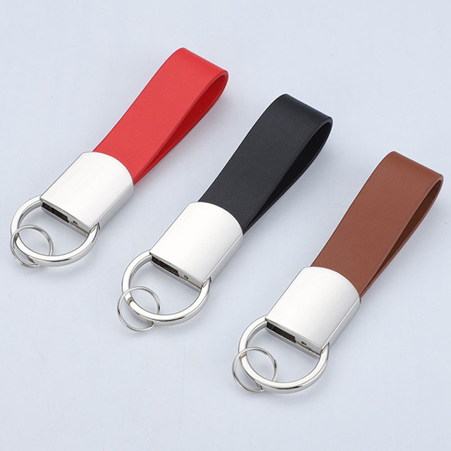 Personalized Custom Made Leather Key Chains With Small Ring