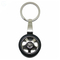 3D Moveable Tire Shaped Blank Metal Leather Keychain