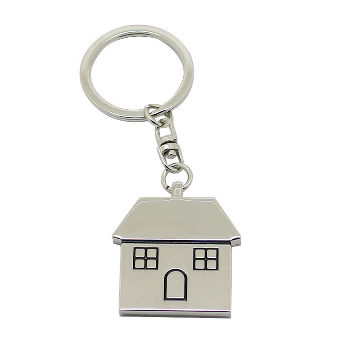 Custom Logo Engraved House Metal Key Chain