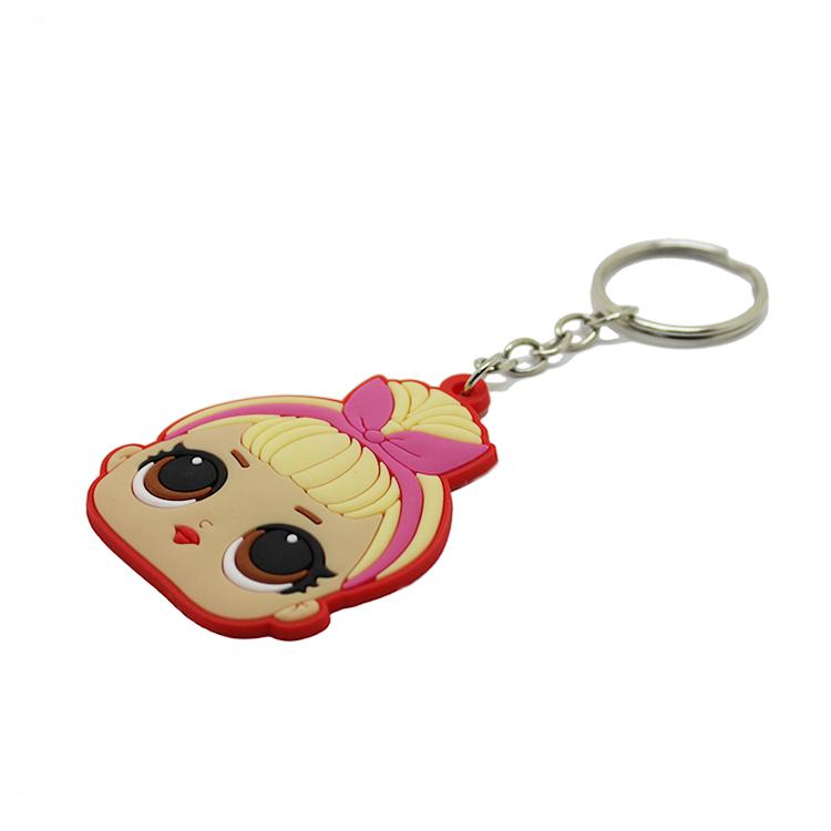 Little Girl Cartoon Soft Rubber Keyring