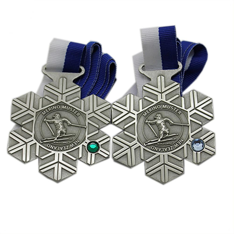 Snow Design Crystal Skiing Metal Sports Medal