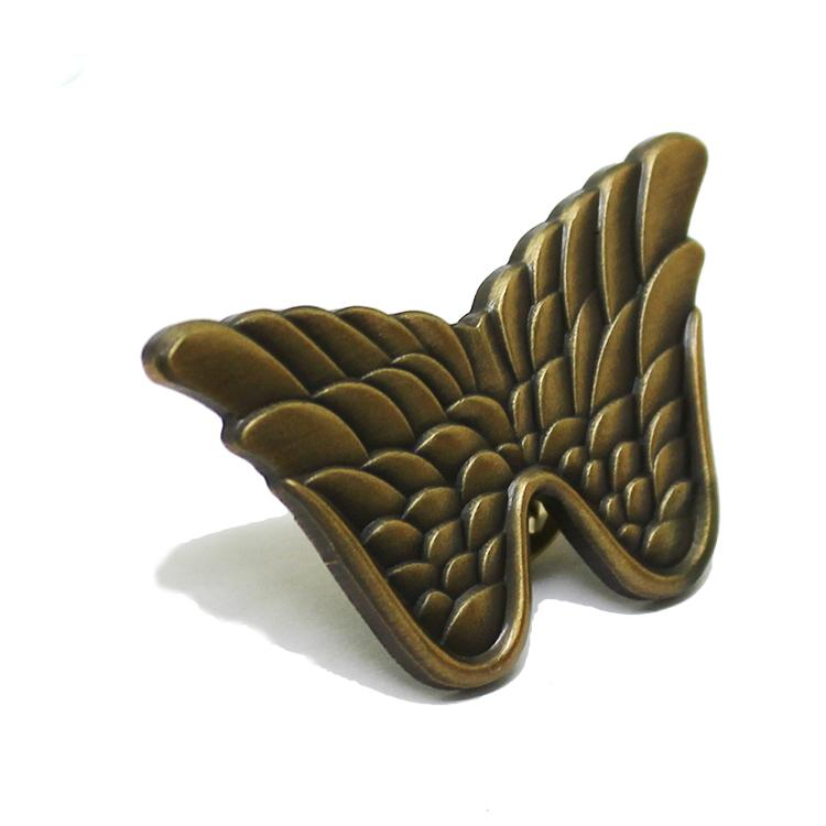 Antique Gold 3D Wing Lapel Pin
