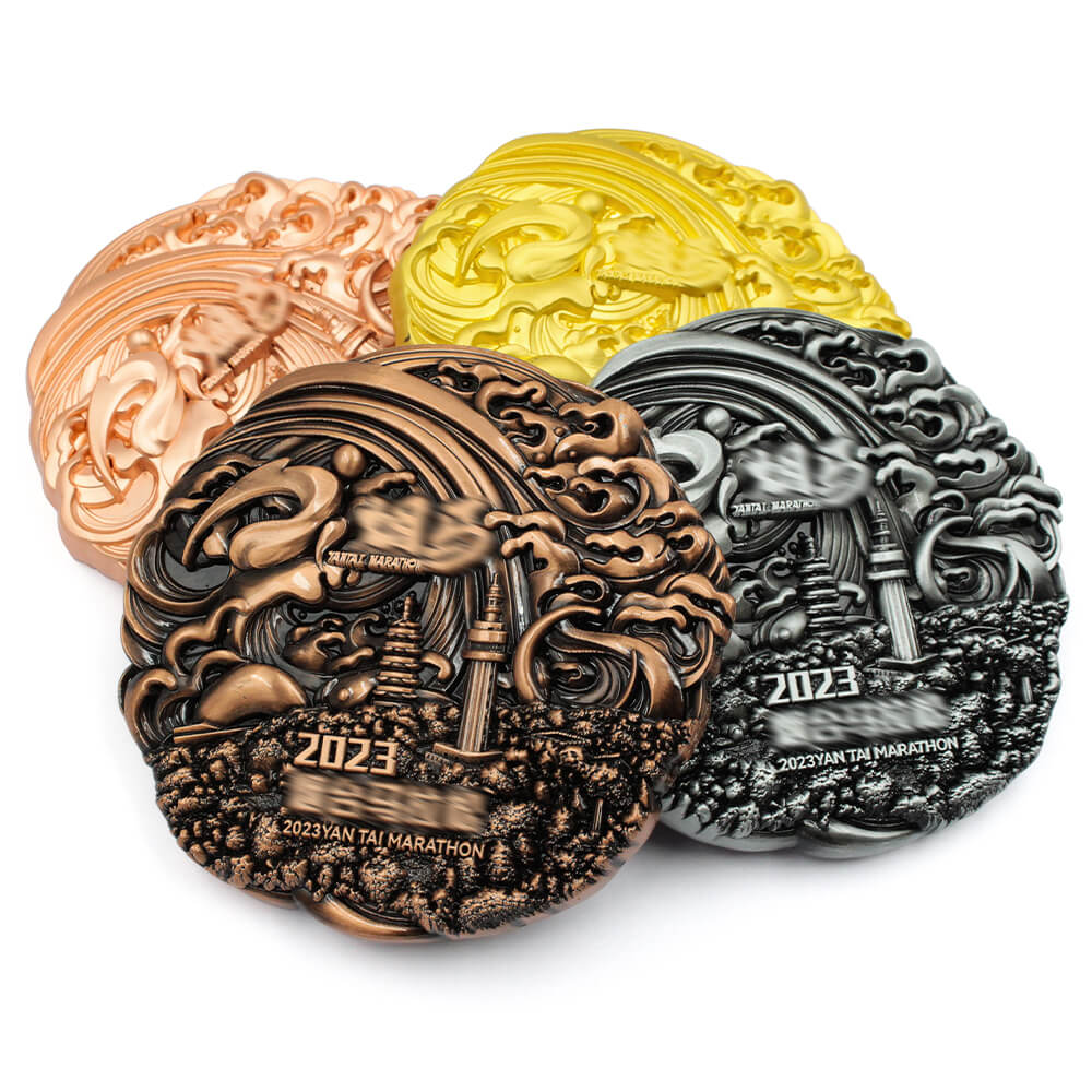 Assorted color custom race medals set, gold/rose gold/bronze/silver custom marathon medals