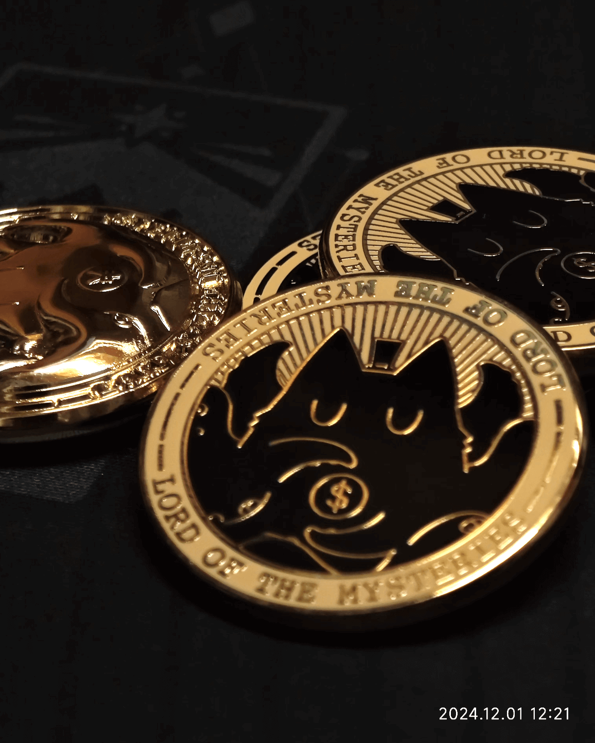 Gold plated custom challenge coins - Lord of the Mysteries series