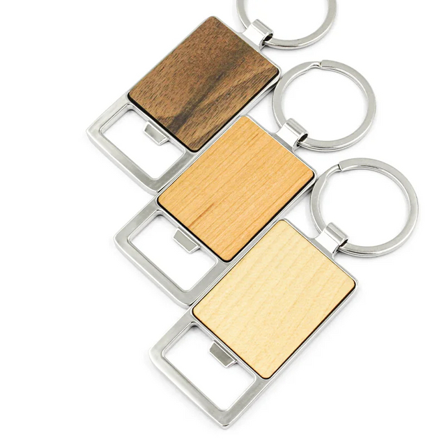 Key Chain Supplier Engraved Engraved Wood Bottle Opener Keychain