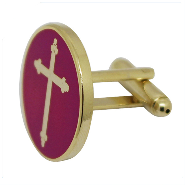 Hard Enamel Cross Metal Cufflinks