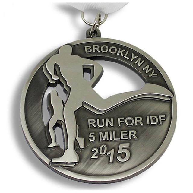 Antique Nickel Custom Metal Running Sports Medal