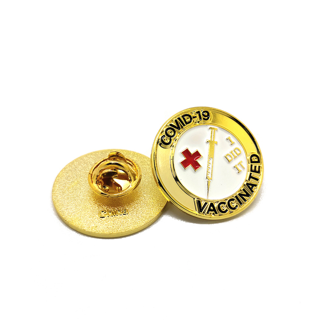 Corona Vaccine Soft Enamel Lapel Pin Badge Covid Vaccinated Metal Pin
