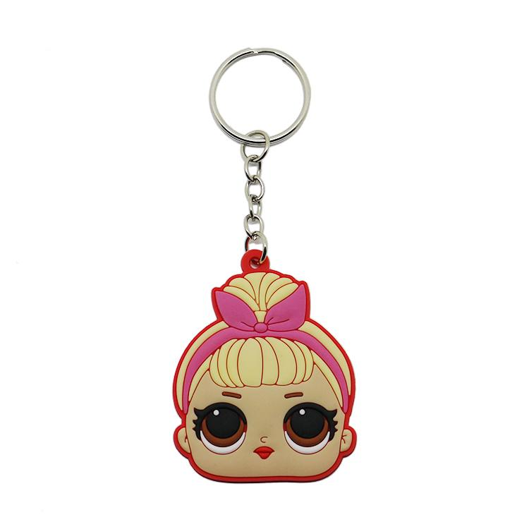Little Girl Cartoon Soft Rubber Keyring