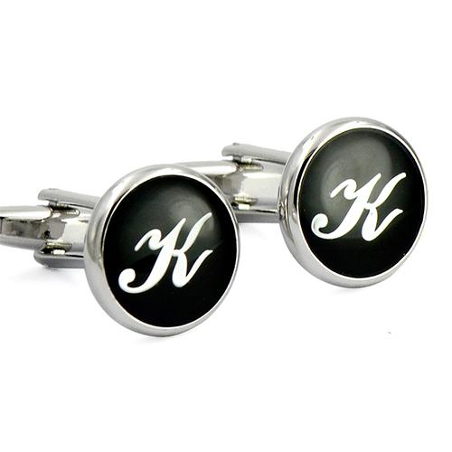 Personalized Silver Alphabet Metal Cufflinks
