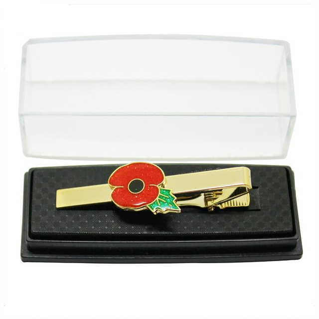 Classy Gold Metal Poppy Tie Clip