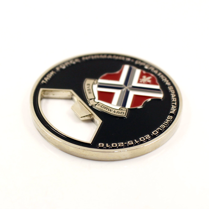 US Coast Guard Operation Shield Bottle Opener Coin featuring the Polar Shield emblem and 