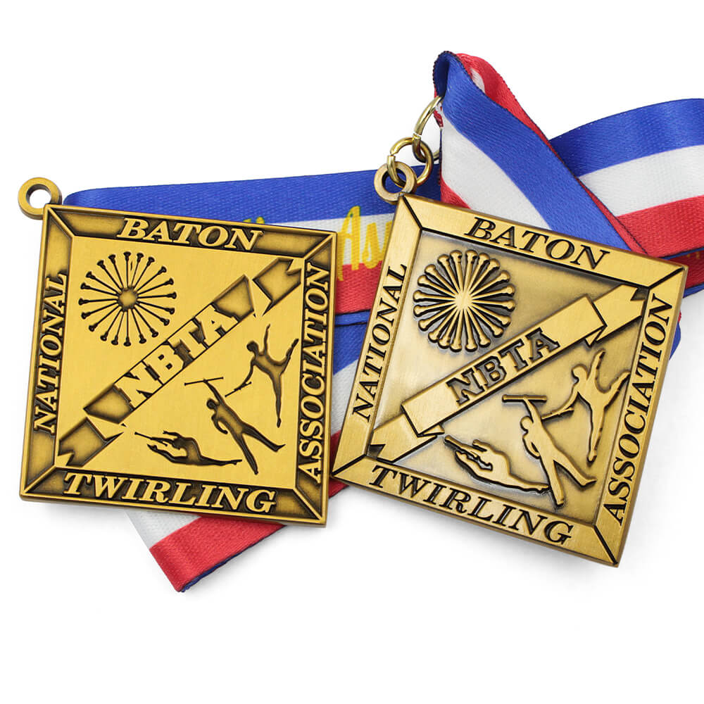 cugle-custom-medals-for-events--custom-gold-relief-diamond-ribbon-twirlers--majorette-twirling-competition
