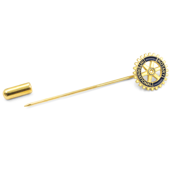 Pendant Chain Tie Clip – Rotary International Gold Enamel Lapel Pin