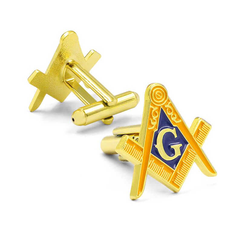 Cufflinks & Tie Clips Set for Men – Premium Gold Masonic Metal Tie Clip