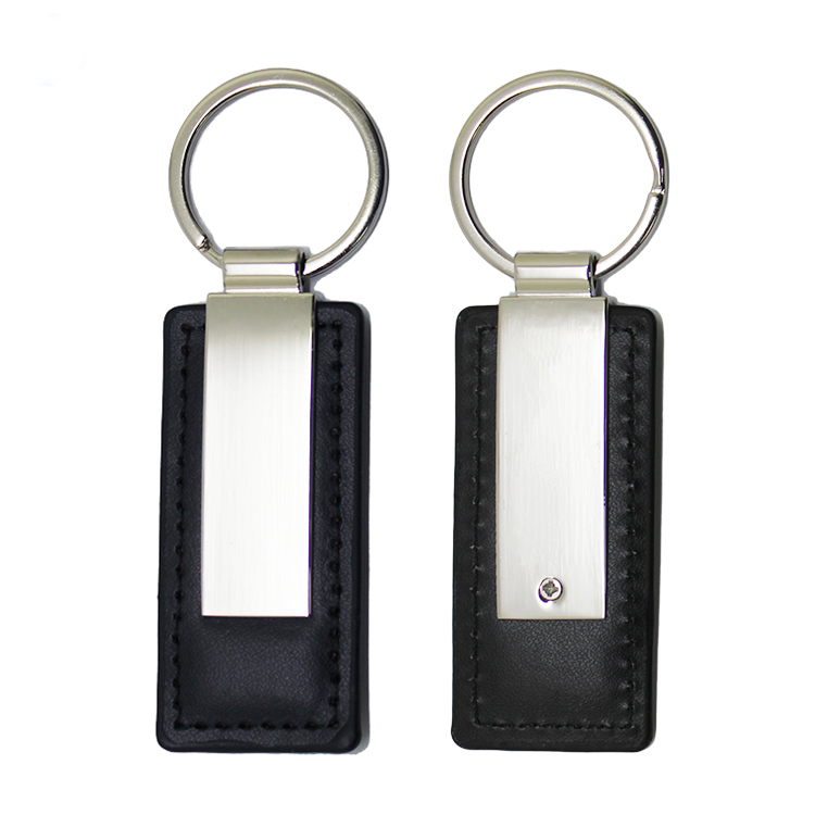 Colorful Custom Logo Engraved Blank Leather Keychain