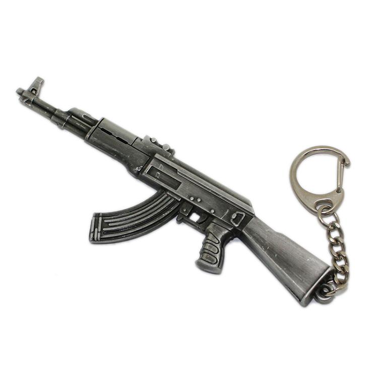 Weapon Mini Gun Model Metal Keychain