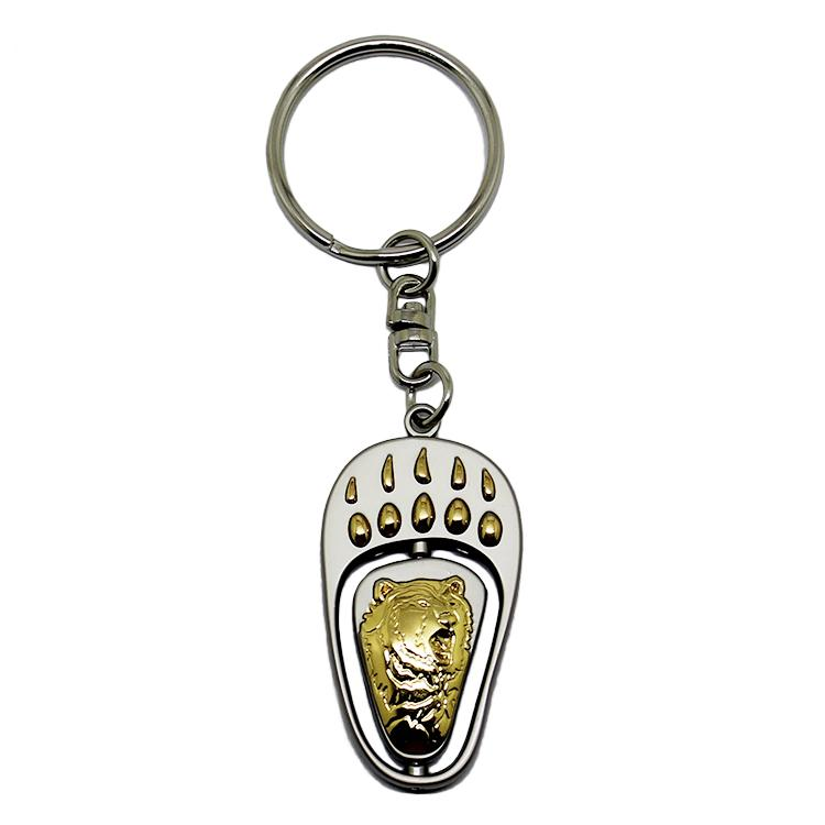 Dual-plating Custom Logo Spinning Metal Keychain