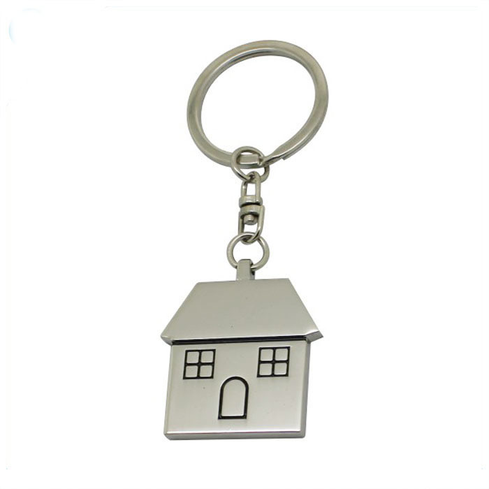 Custom Logo Engraved House Metal Key Chain