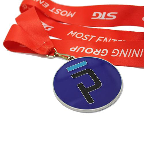 Custom Color Paste Metal Medal With Lanyard