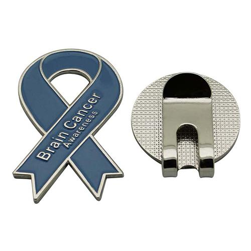 Custom Logo Cancer Ribbon Soft Enamel Golf Hat Clip