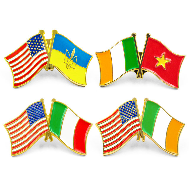 Soft Hard Enamel Country Flag Pin